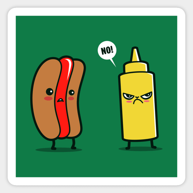 Cute Funny Kawaii Hotdog And Mustard Cartoon Gift For Foodies Sticker by Keira's Art